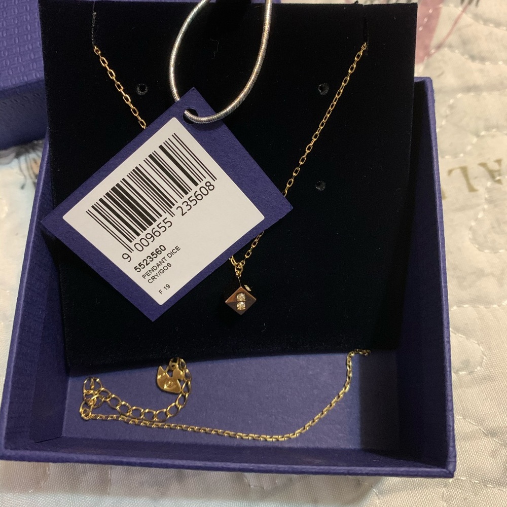 Swarovski Jewelry | Swavorski Gold Tone Dice